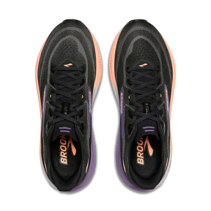 Brooks Damenlaufschuhe Ghost 18 Black/Mulled Grape/Peach, neutraler Straßenlaufschuh mit ausgewogener Dämpfung - machsport
