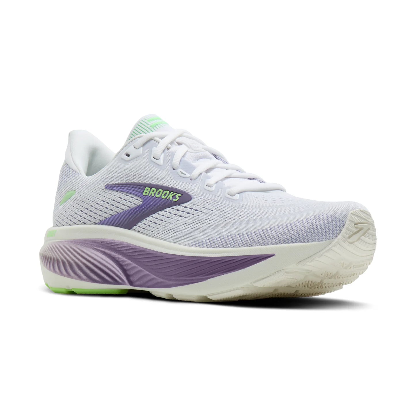 Brooks Damenlaufschuhe Ghost 18, White/Purple Hebe/Green - machsport