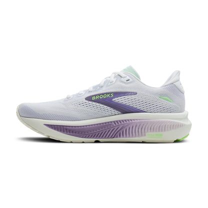Brooks Damenlaufschuhe Ghost 18, White/Purple Hebe/Green - machsport