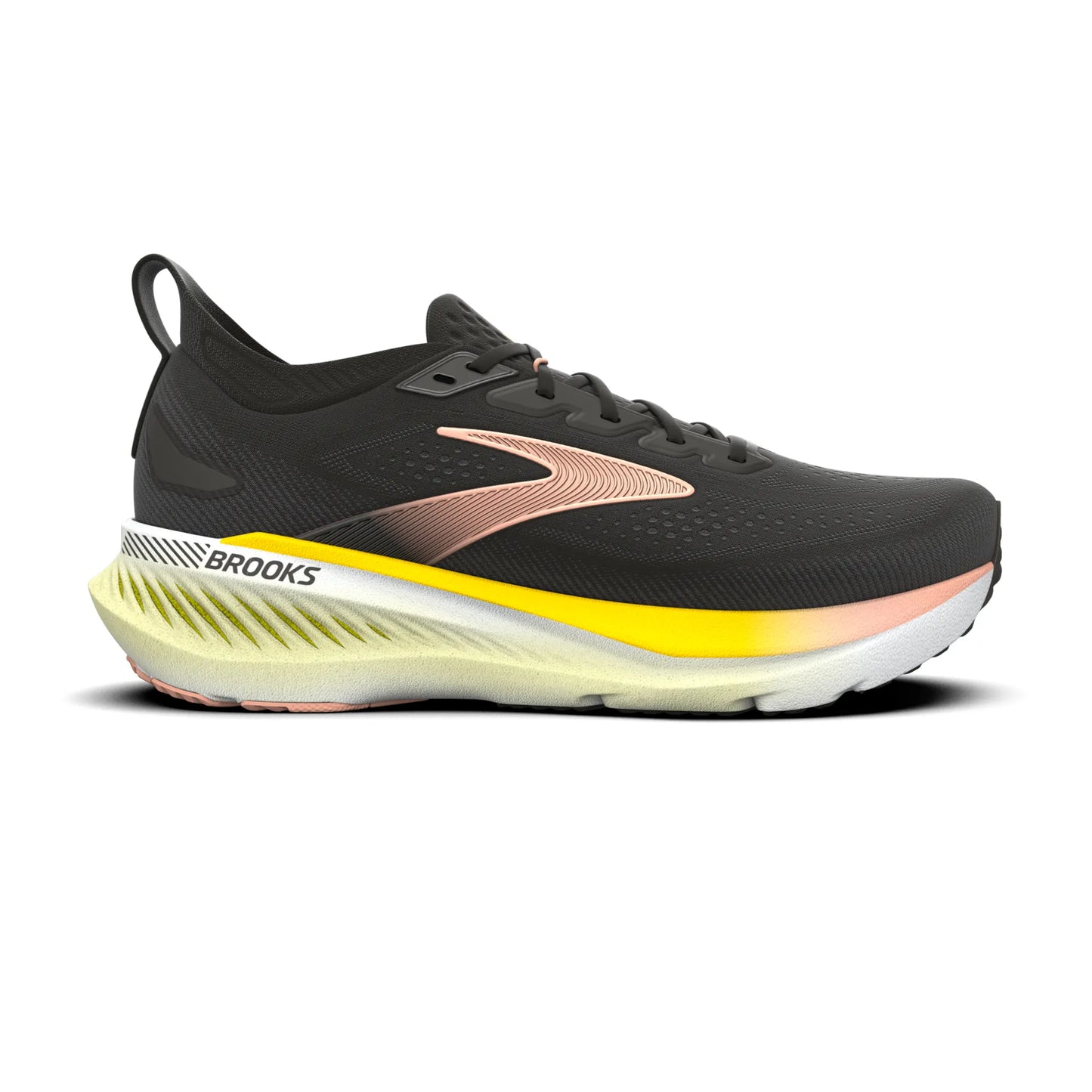 Brooks Damenlaufschuhe Glycerin GTS 23 Black/Peach/Nightlife, Stabilitätsschuh mit GuideRails Support - machsport