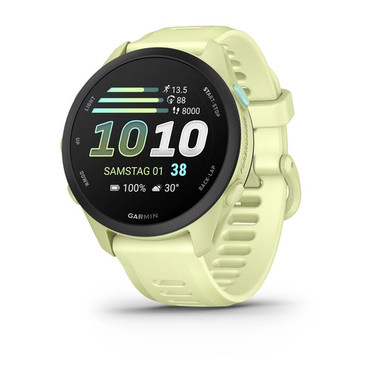 Garmin Forerunner 70, Zitrone mit Schnellwechsel-Armband 20 mm Silikon – hellgrün / ONE SIZE