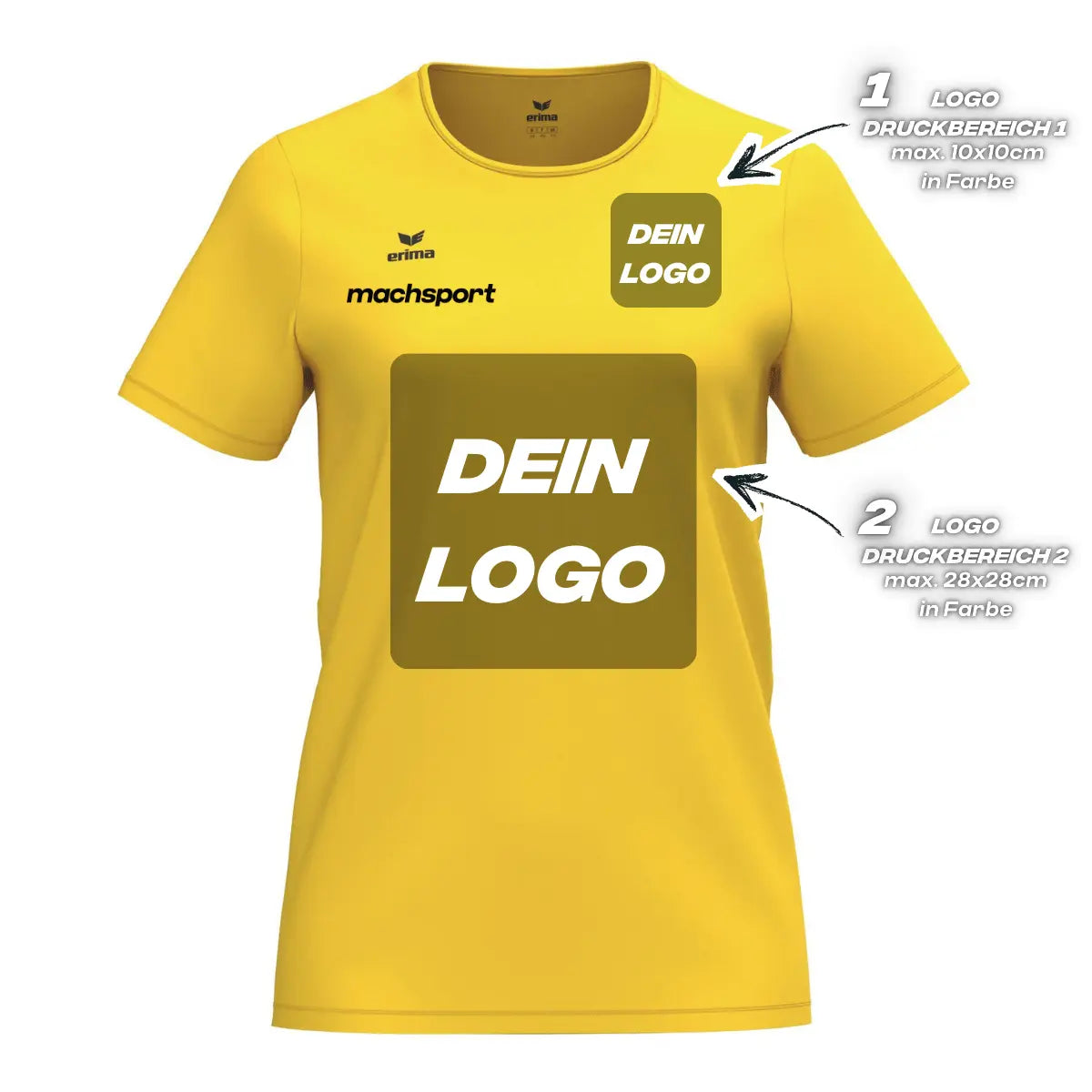 Erima Damenlaufshirt Intro Funktionsteamshirt, gelb - machsport – Bild 