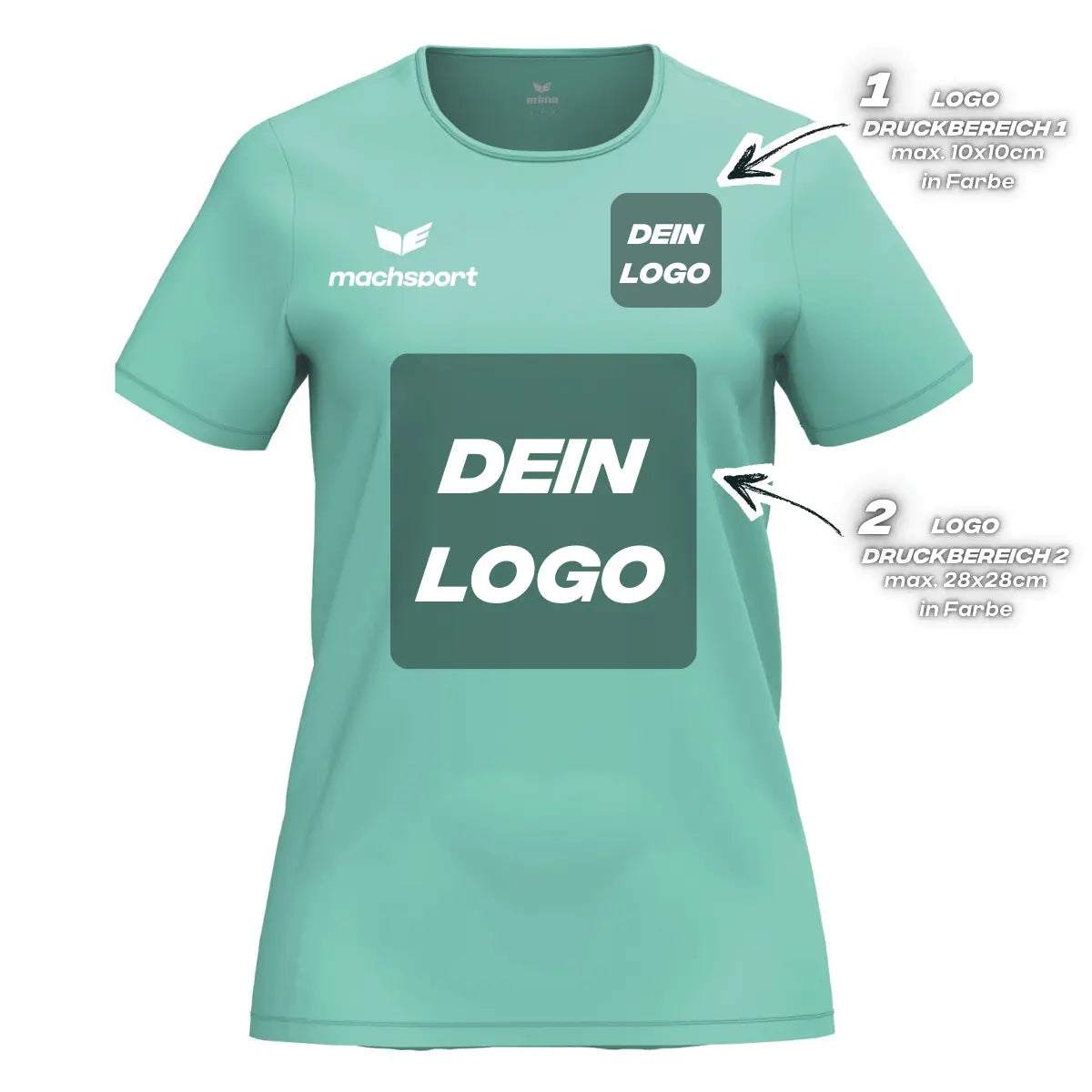 Erima Damenlaufshirt Intro Funktionsteamshirt, mint - machsport – Bild 