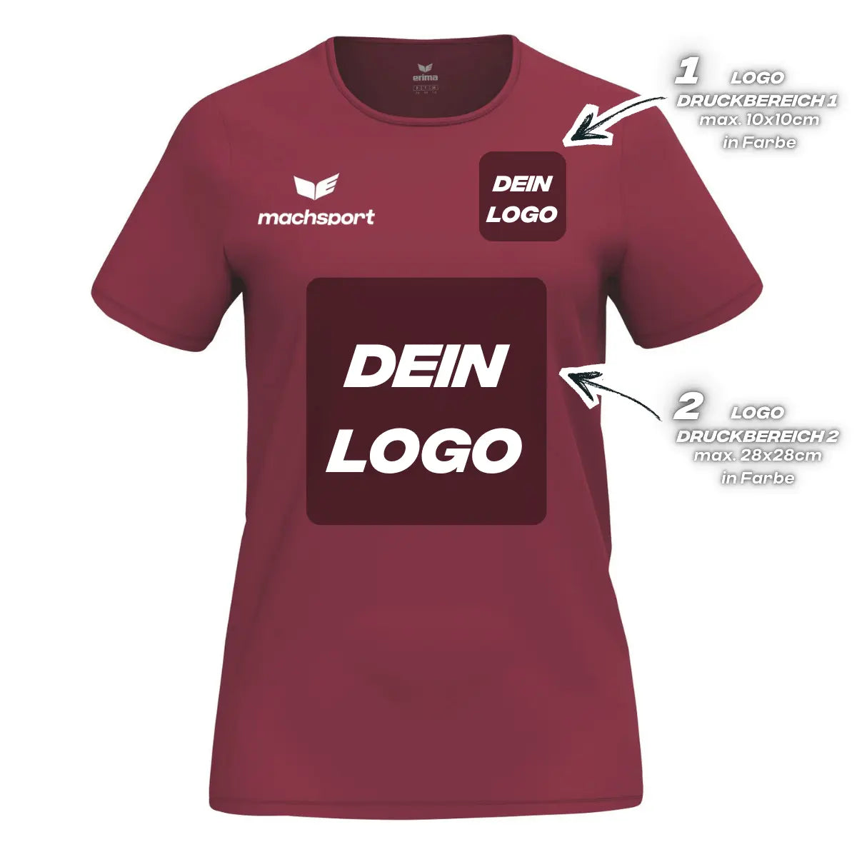 Erima Damenlaufshirt Intro Funktionsteamshirt, new bordeaux - machsport – Bild 