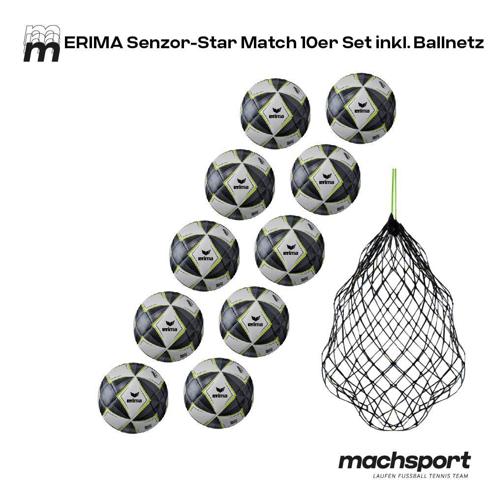 Erima Senzor-Star Match 10er-Set inkl. Ballnetz - machsport