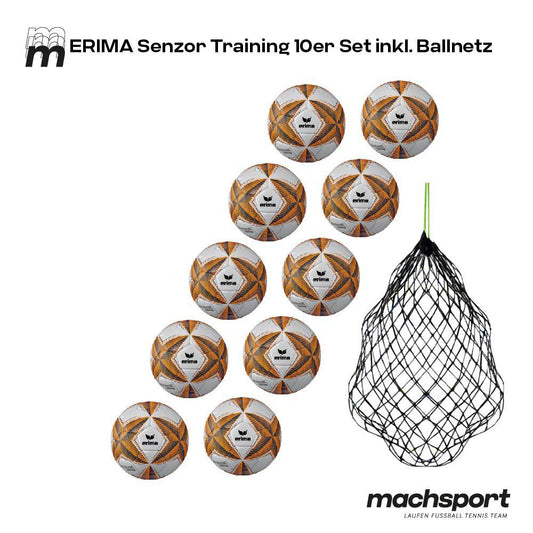 Erima Senzor Training 10er-Set inkl. Ballnetz Größe 3 und 5 – 5