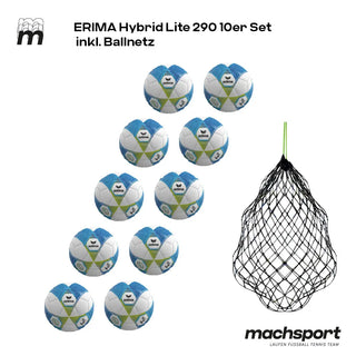 Erima Hybrid Lite 290 10er-Set inkl. Ballnetz, Größe 4 - machsport