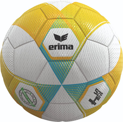 Erima Hybrid Lite 350 Fußball-Set mit 10 Bällen, Größe 4 und Ballnetz, ideal für Training und Spiel.