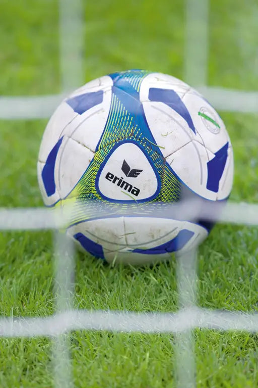 Erima Hybrid Trainings-Set mit 10 Fußbällen Größe 5 und Ballnetz, ideal für Training und Spiel.