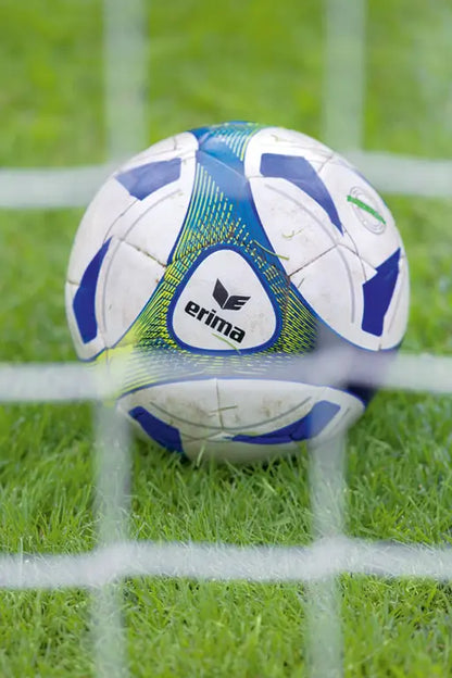 Erima Hybrid Trainings-Set mit 10 Fußbällen Größe 5 und Ballnetz, ideal für Training und Spiel.