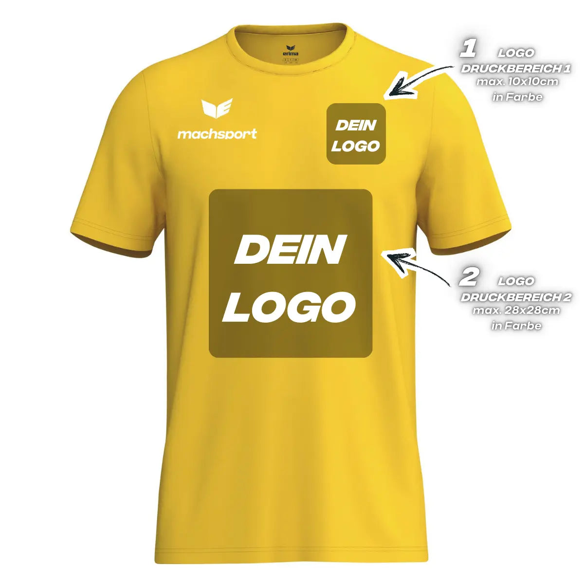 Erima Herrenlaufshirt Intro Funktionsteamshirt, gelb - machsport