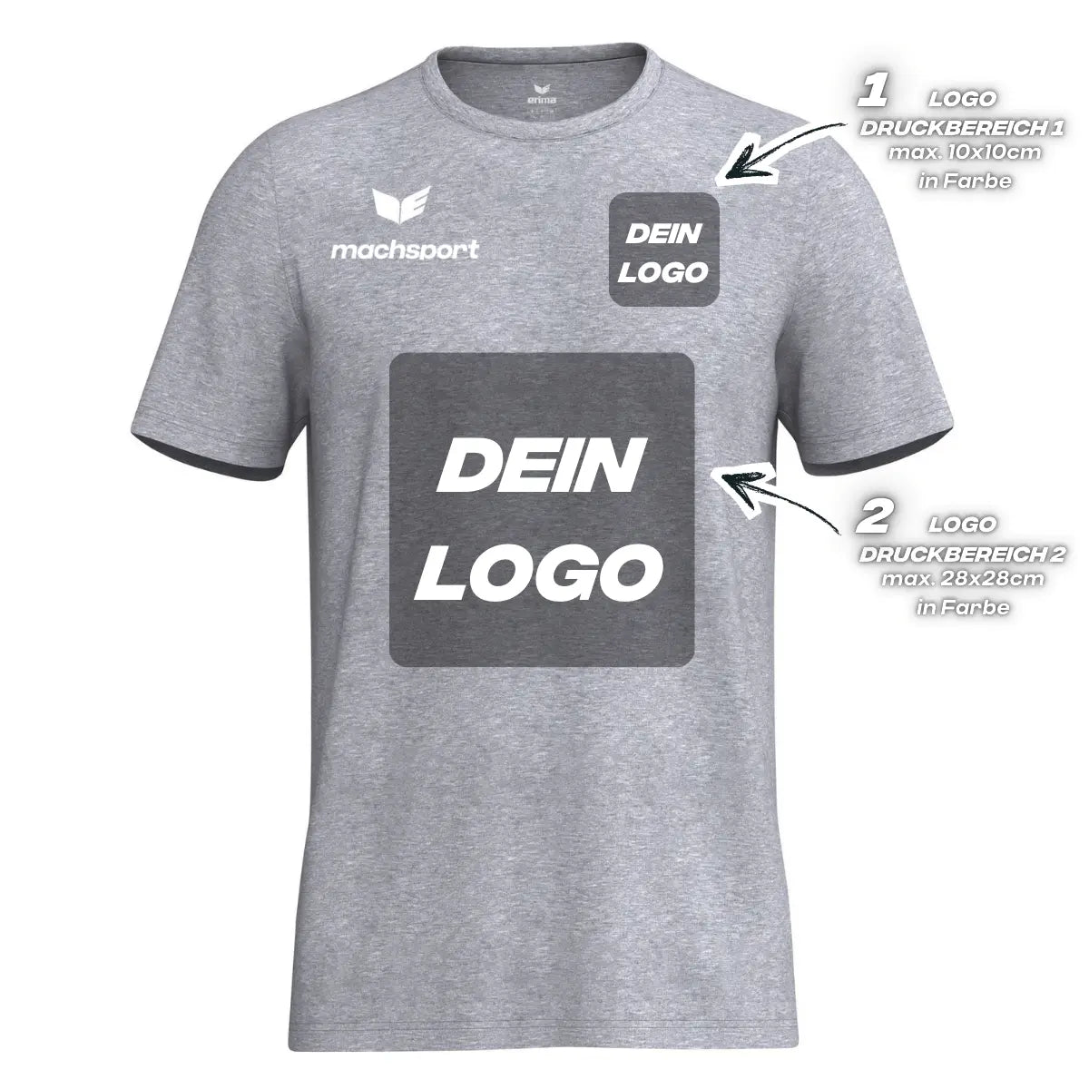 Erima Herrenlaufshirt Intro Funktionsteamshirt, grau melange - machsport – Bild 