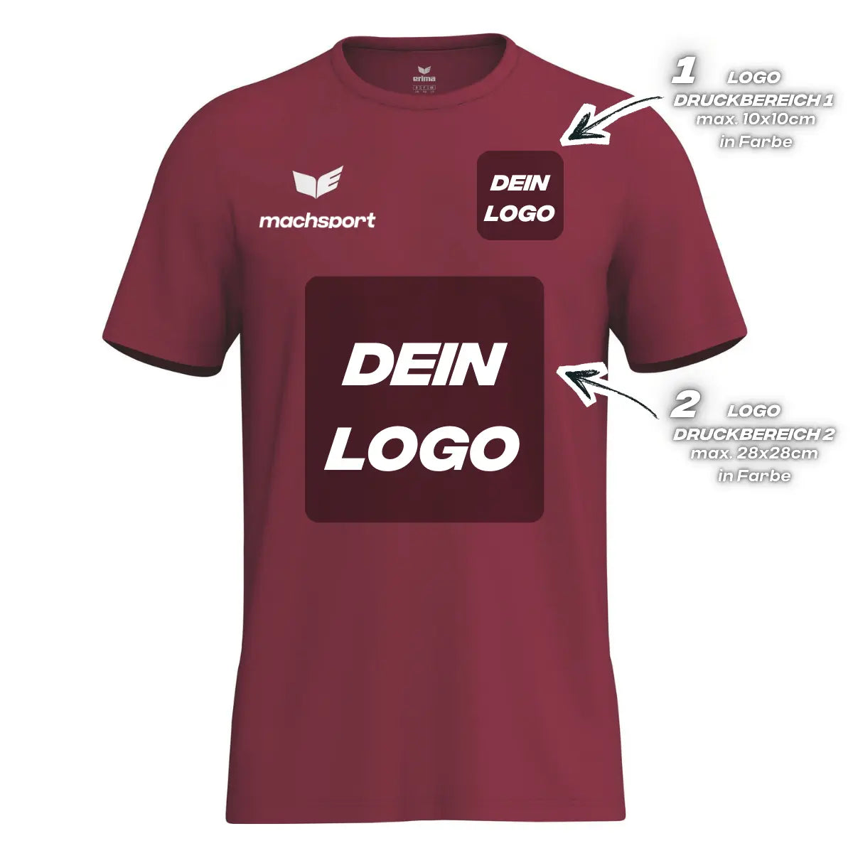 Erima Herrenlaufshirt Intro Funktionsteamshirt, new bordeaux - machsport – Bild 