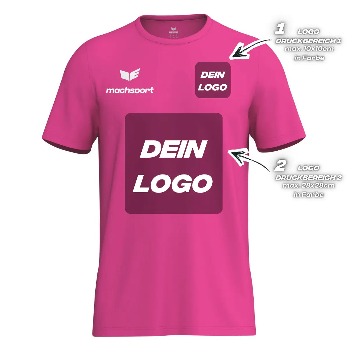 Erima Herrenlaufshirt Intro Funktionsteamshirt, pink - machsport – Bild 
