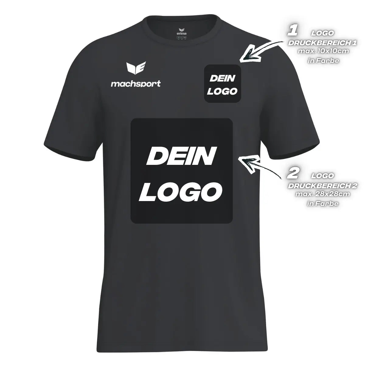 Erima Herrenlaufshirt Intro Funktionsteamshirt, schwarz - machsport – Bild 