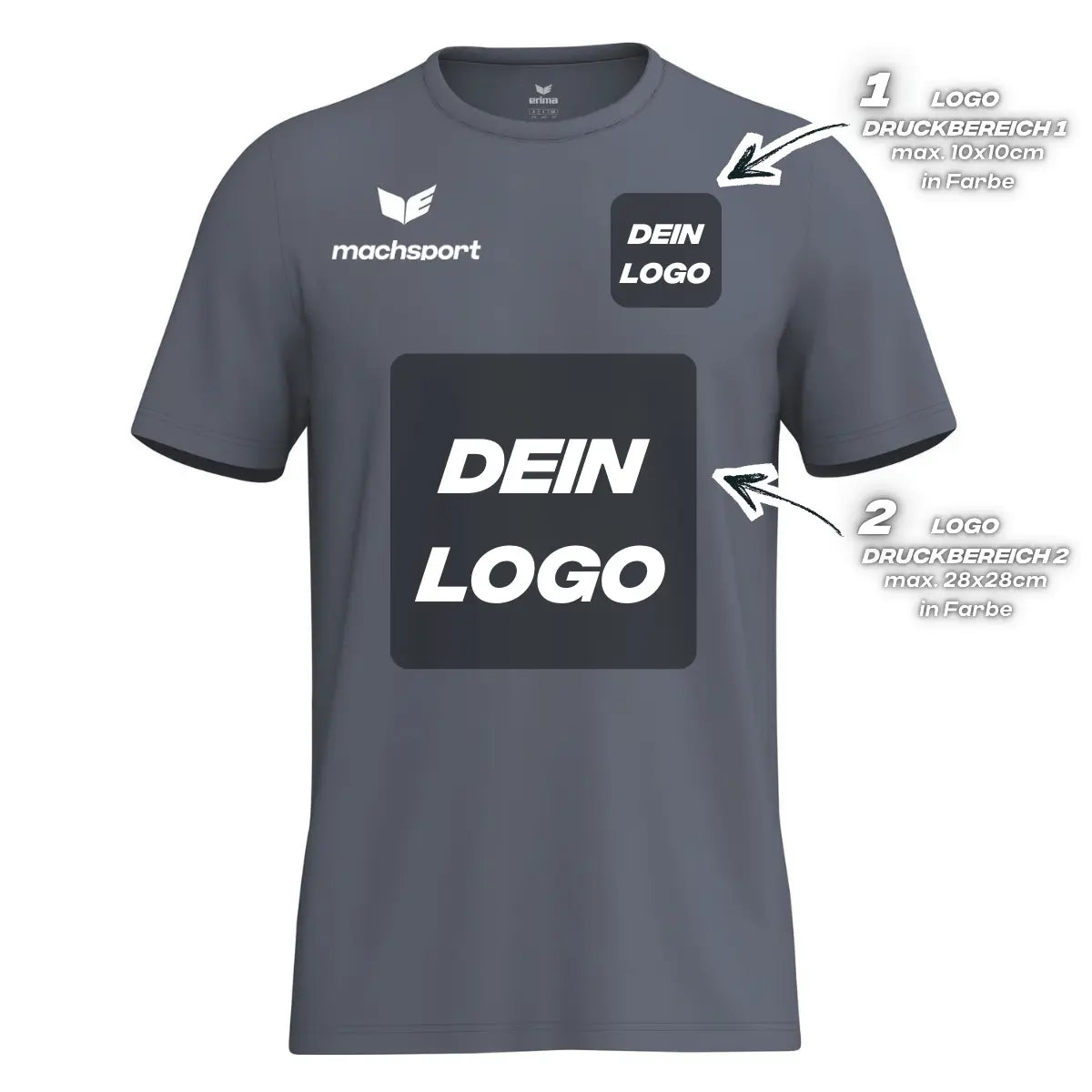 Erima Herrenlaufshirt Intro Funktionsteamshirt, slate grey - machsport – Bild 