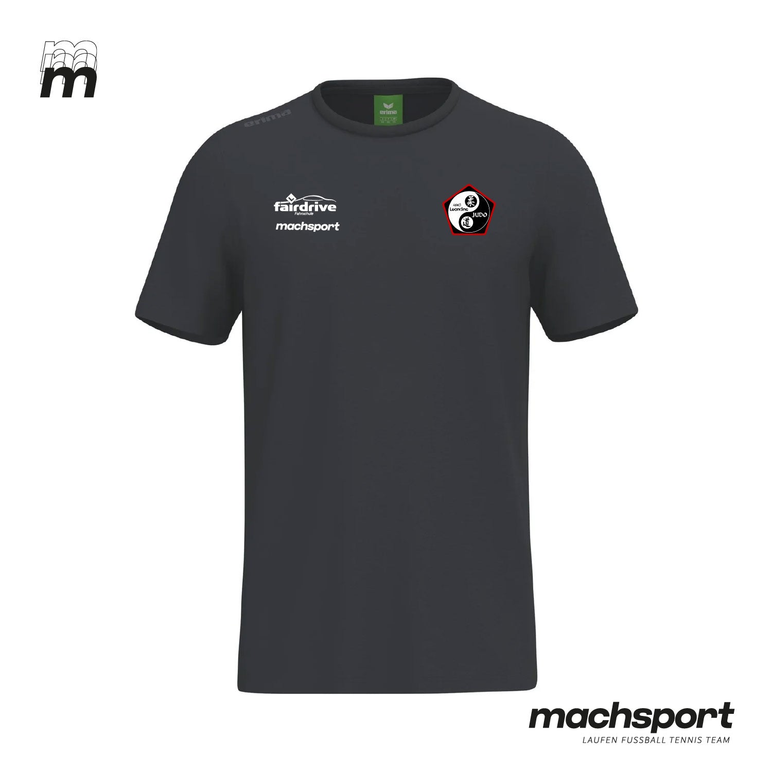 Erima Freizeitshirt für Teamsport mit Judo-Logo, bequemes Baumwollshirt in blau für sportliche Aktivitäten. – Bild 
