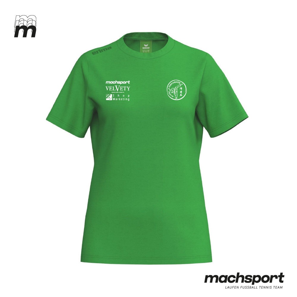 Damen-Teamsport-T-Shirt von Erima mit Taekwondo-Design, vorne sichtbar, bequemes ASKÖ Taekwondo Traun T-Shirt für Damen. – Bild 