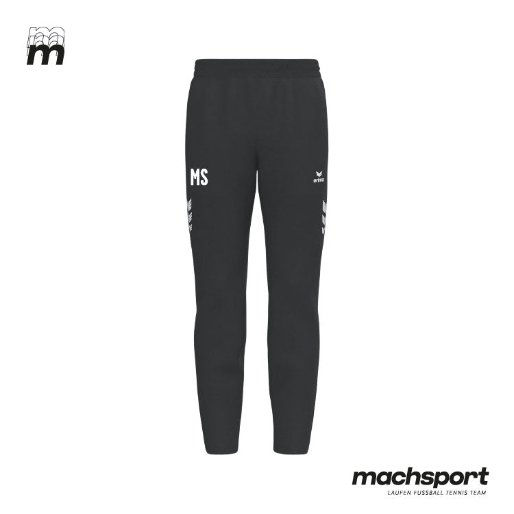 Schwarze Erima LSC Linz Teamsport Trainingshose aus atmungsaktivem Material mit elastischem Bund und Logo auf der Seite – Bild 