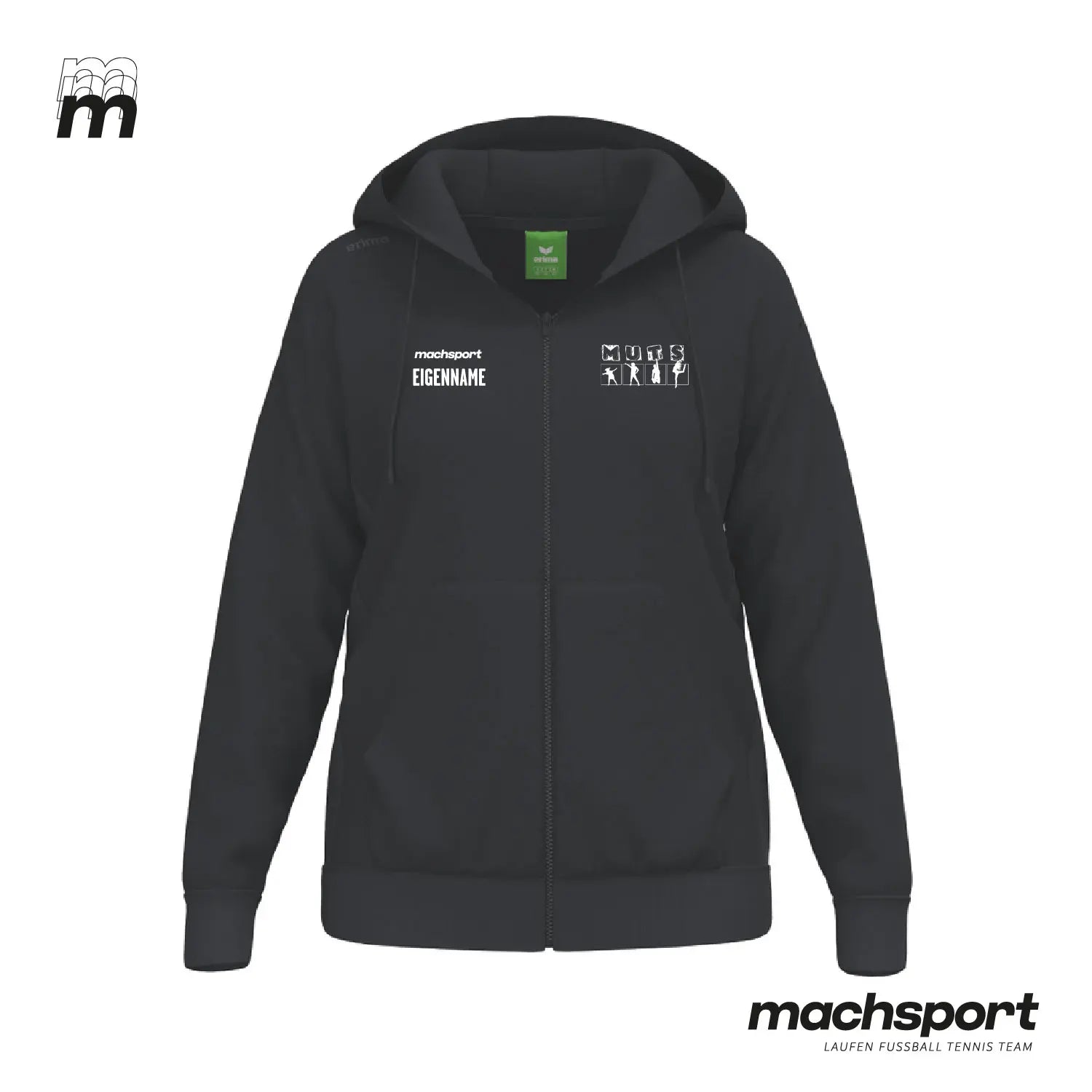 MUTS Zip-Hoodie schwarz Damen - machsport – Bild 