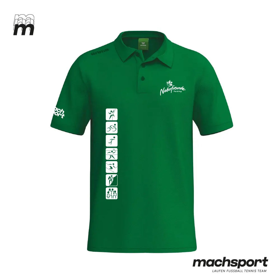 Naturfreunde Pucking Poloshirt von Erima, Teamsport, aus Baumwolle, hellblau mit Kragen und Logo, frontal sichtbar