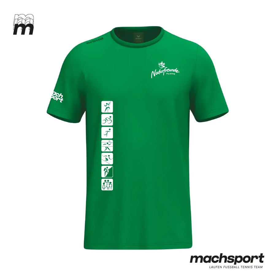Naturfreunde Pucking T-Shirt für Herren, Teamsport von Erima, vorne sichtbar, bequemes Sportshirt aus atmungsaktivem Material