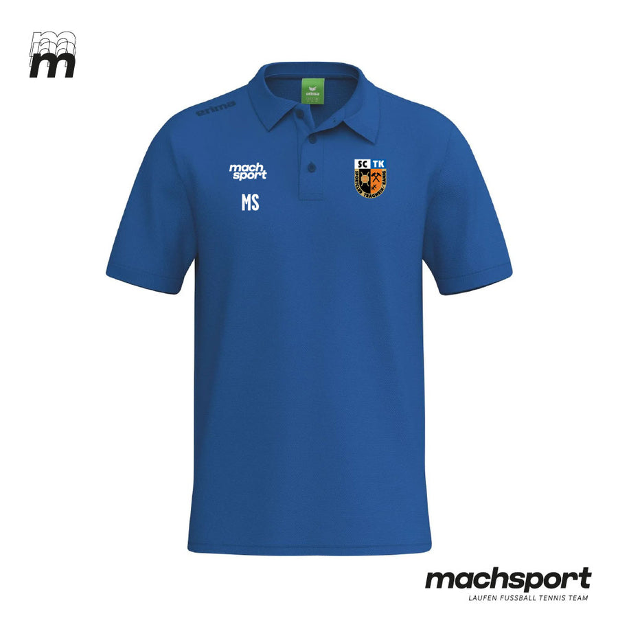 Damen Freizeitpolo von Erima im Teamsport, blaue Sportbluse mit SV Tragwein/Kamig Logo, sportlich und bequem.
