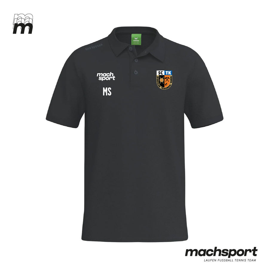 Schwarzes Erima Teamsport Freizeitpolo für SV Tragwein/Kamig, sportlich und bequem, mit Logo auf der Brust.