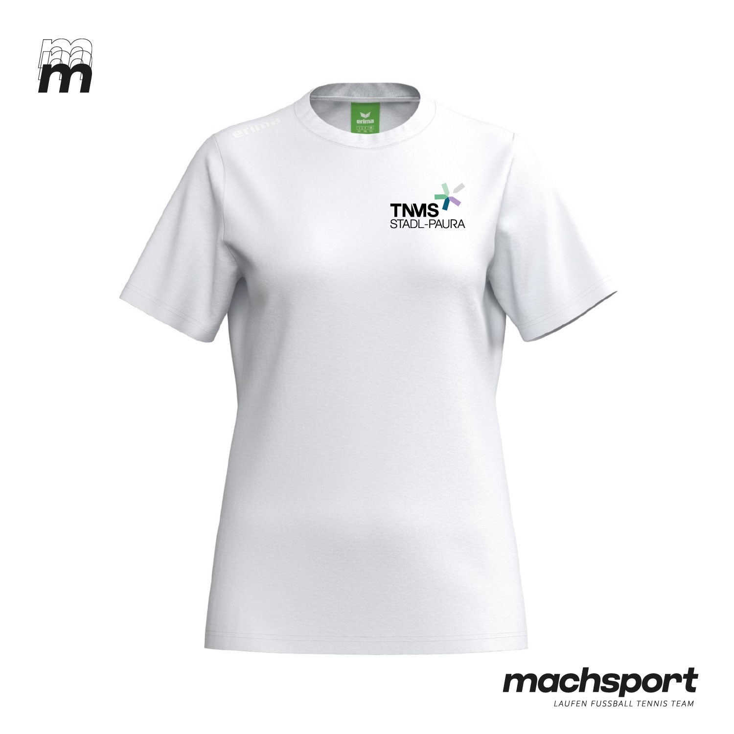 Damen-T-Shirt von Erima, TNMS Stadl-Paura Basic, Teamsport, bequemes, blaues T-Shirt mit Logo, auf weißem Hintergrund. – Bild 