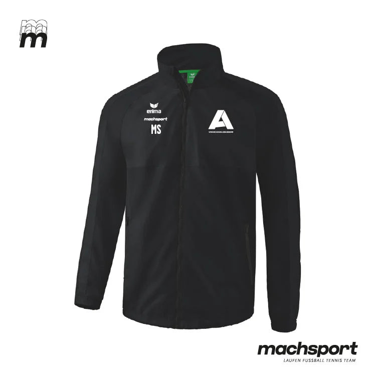 Union HOVA Adlwang Teamsport Regenjacke von Erima, wasserdichte Sportjacke mit Kapuze und reflektierenden Details.