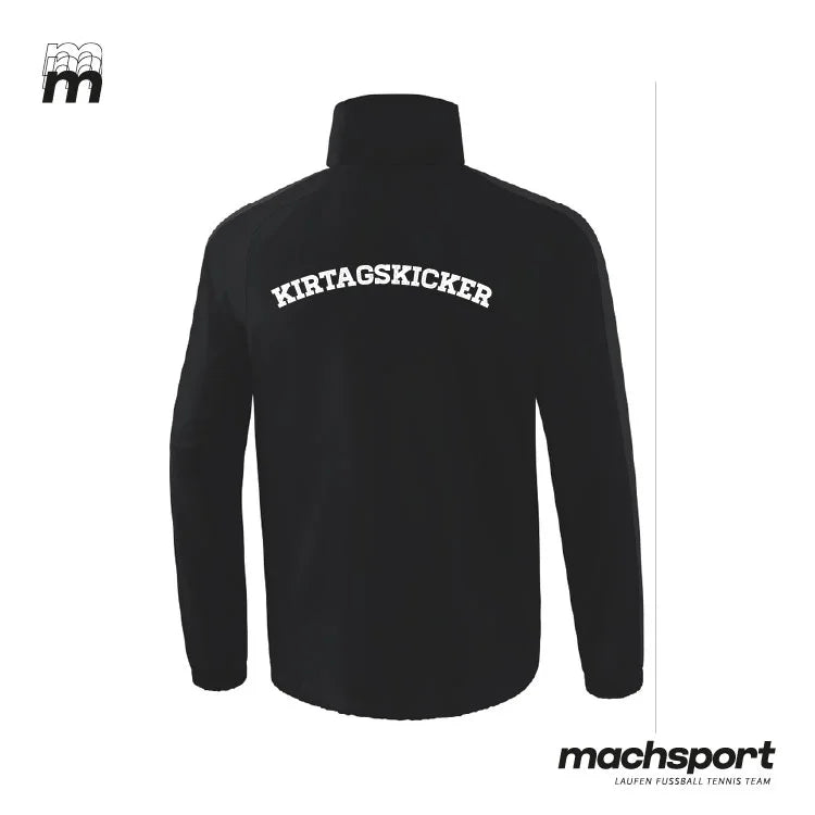 Union HOVA Adlwang Regenjacke von Erima, Teamsport-Regenjacke in dunkler Farbe, Rückansicht mit Reißverschluss und Kapuze – Bild 
