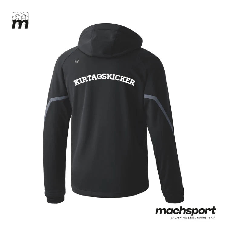 Erima Union HOVA Adlwang Softshelljacke für Teamsport, Rückansicht mit Reißverschluss und Kapuze, atmungsaktives Material – Bild 