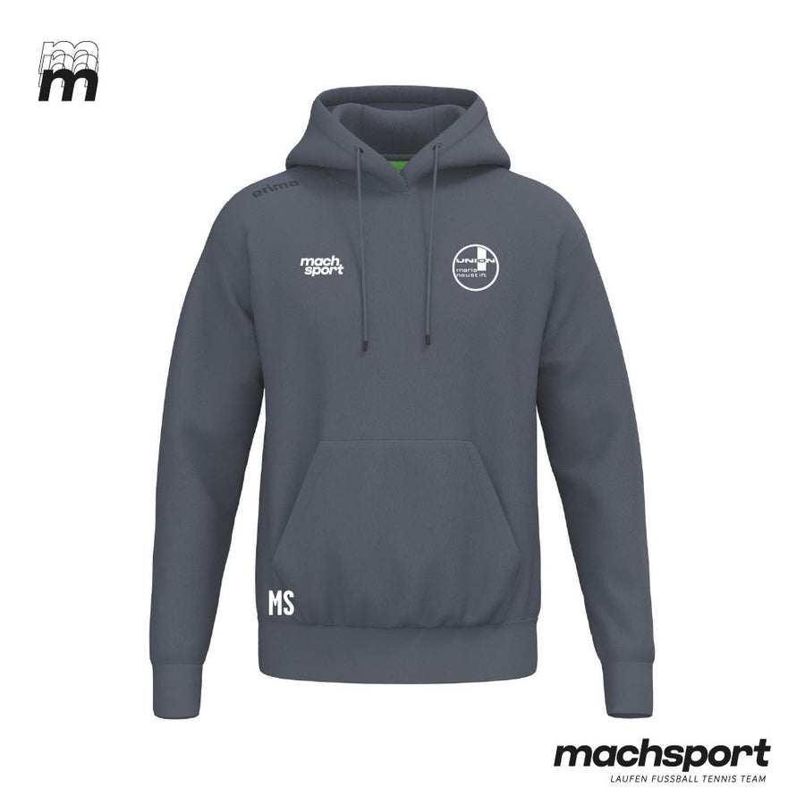 Union Maria Neustift Unisex TS Hoody von Erima, Teamsport Kapuzenpullover, weiß mit Logo und sportlichem Design