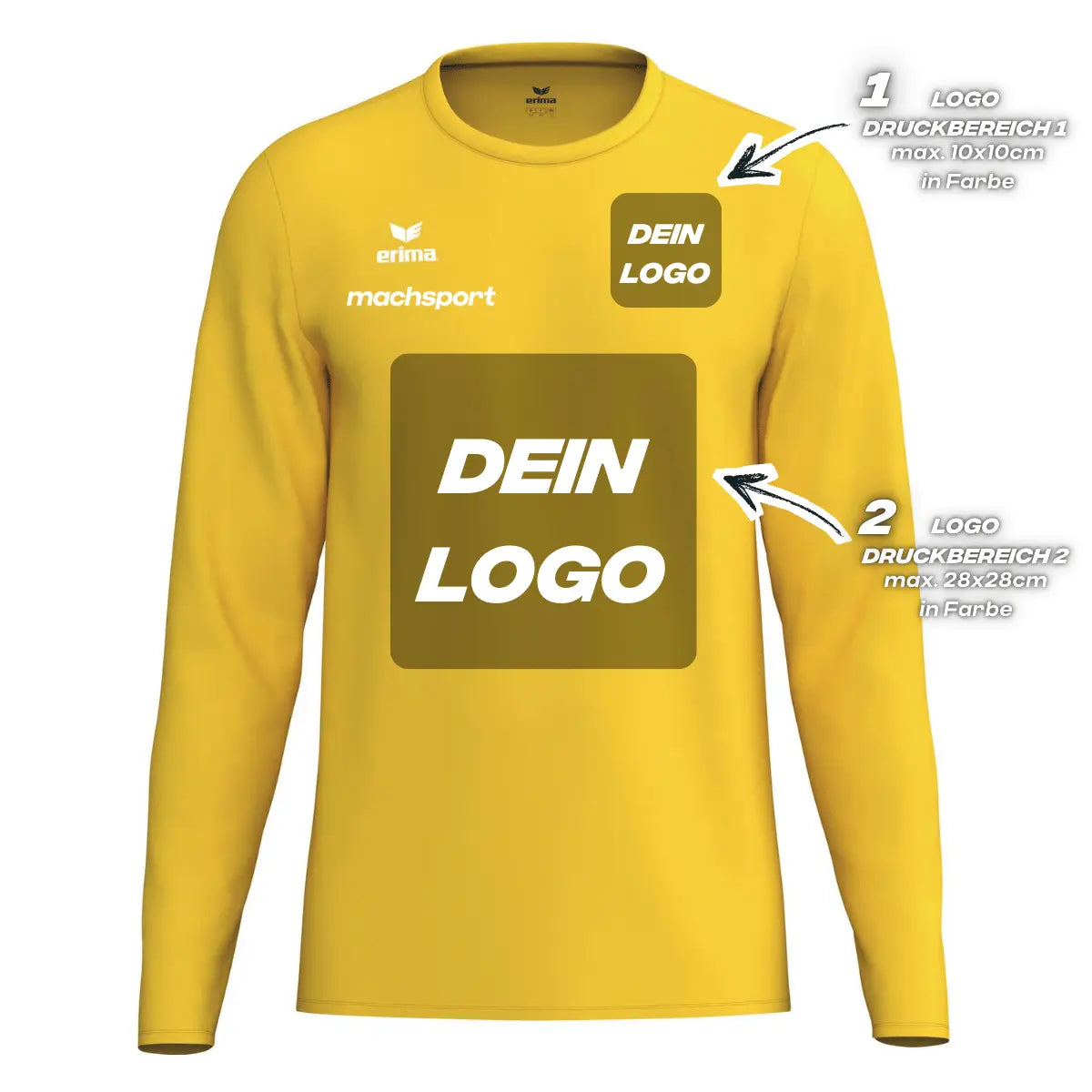 Erima Unisexlaufshirt Intro Funktionsteamshirt longsleeve, gelb - machsport – Bild 