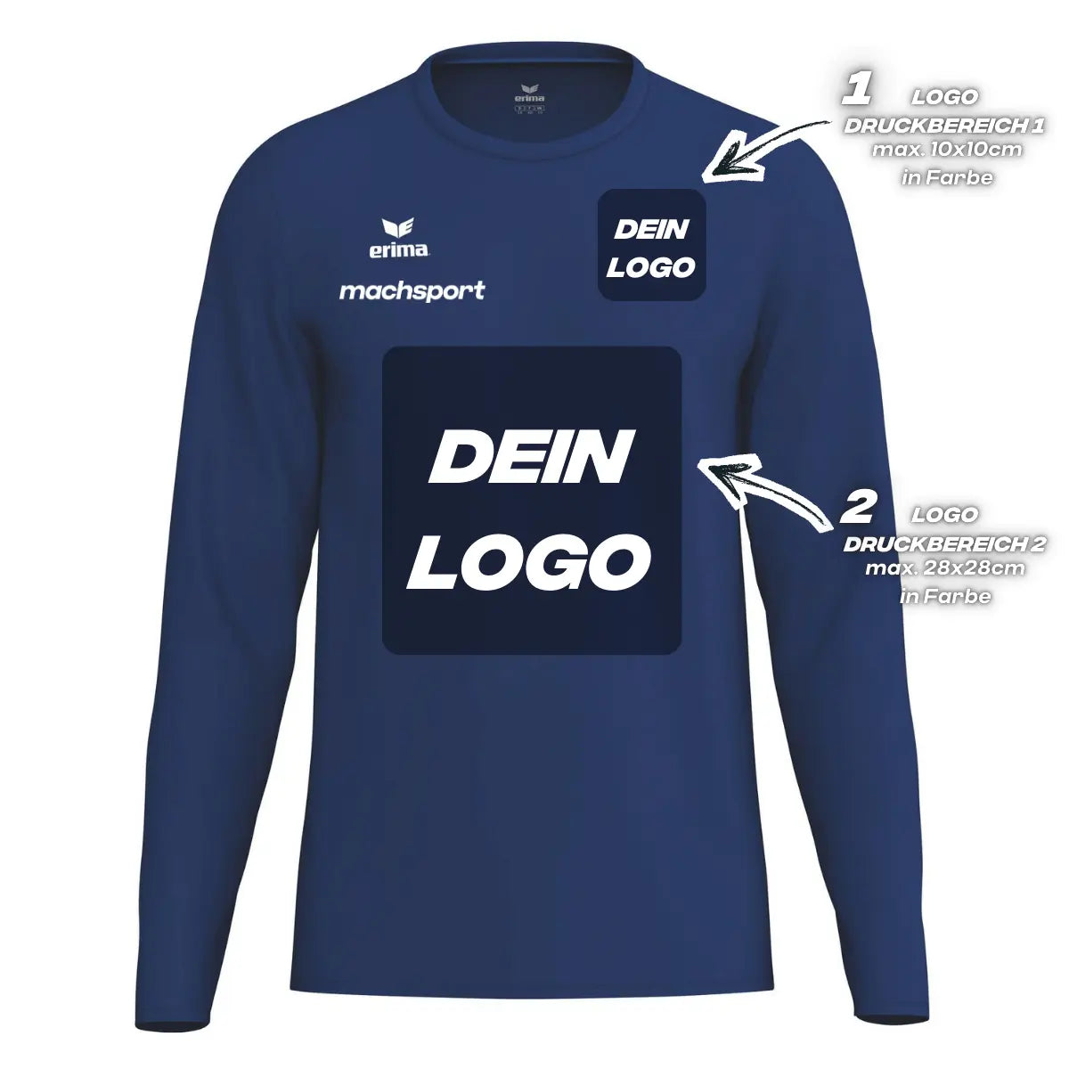 Erima Unisexlaufshirt Intro Funktionsteamshirt longsleeve, new navy - machsport – Bild 