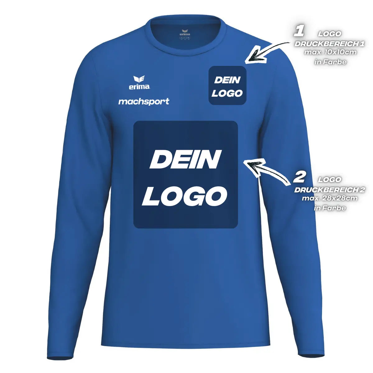 Erima Unisexlaufshirt Intro Funktionsteamshirt longsleeve, new royal - machsport