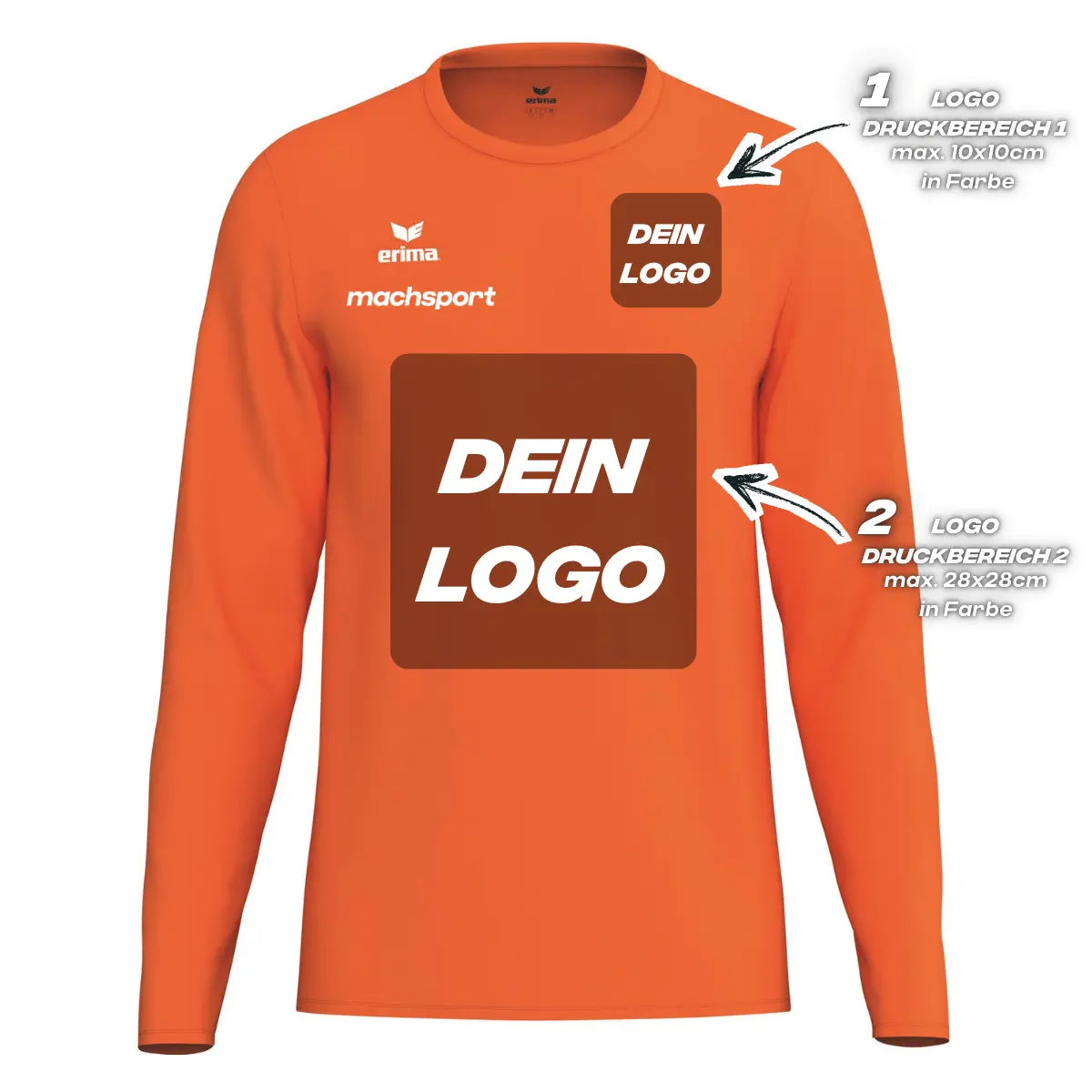 Erima Unisexlaufshirt Intro Funktionsteamshirt longsleeve, orange - machsport – Bild 