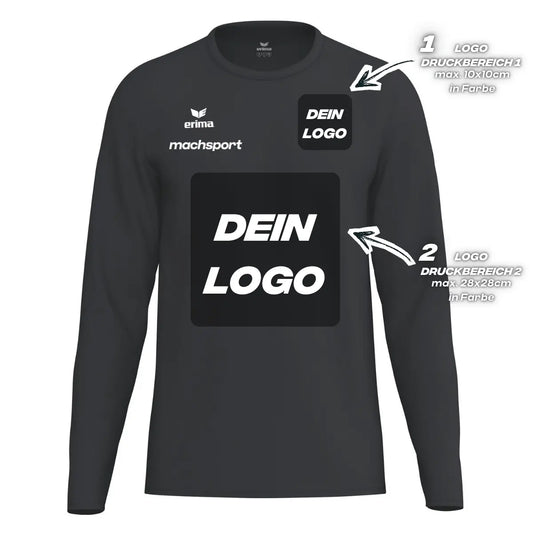 Erima Unisexlaufshirt Intro Funktionsteamshirt longsleeve, schwarz – S