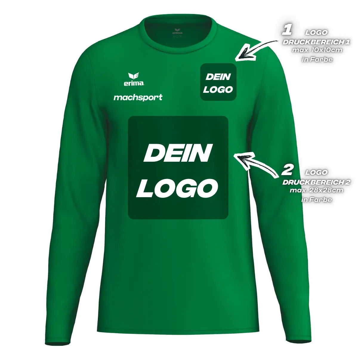 Erima Unisexlaufshirt Intro Funktionsteamshirt longsleeve, smaragd - machsport – Bild 