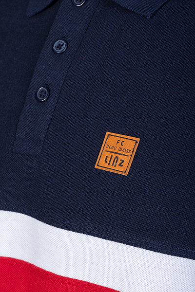 FC Blau-Weiß Linz Polo with Leather Patch - machsport – Bild 