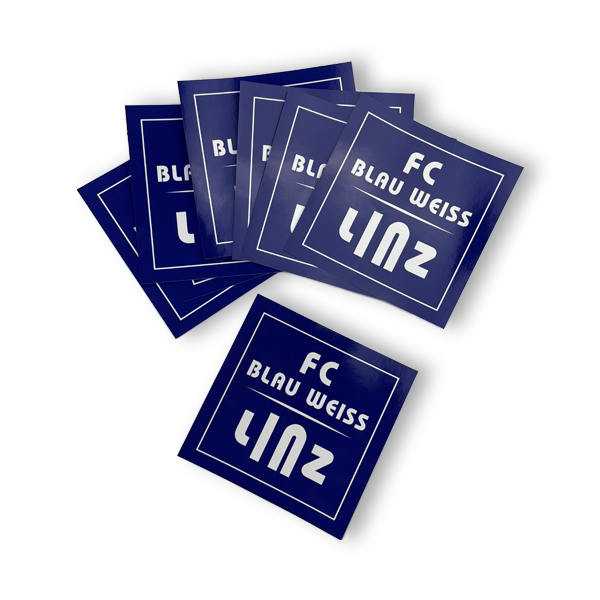 FC Blau-Weiß Linz 10 x Aufkleber Logo 6 x 6 cm - machsport