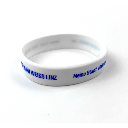 FC Blau-Weiß Linz Silikonarmband Weiß – weiß / ONE SIZE