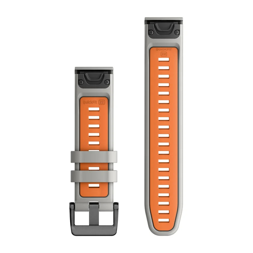 Garmin Ersatzarmband Quickfit 22mm, Nebelgrau/Glutorange - machsport – Bild 
