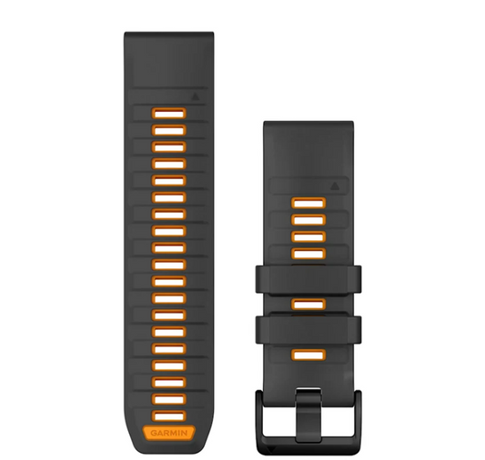 Garmin Ersatzarmband Quickfit 26mm, Graphite/Spark Orange Silicone – schwarz / ONE SIZE