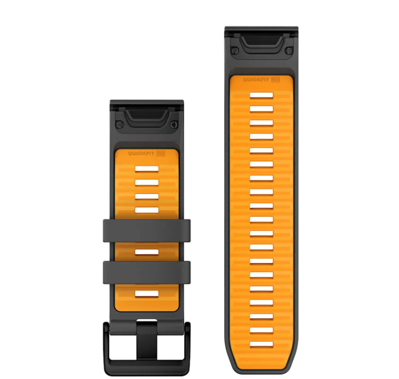 Garmin Ersatzarmband Quickfit 26mm, Graphite/Spark Orange Silicone - machsport