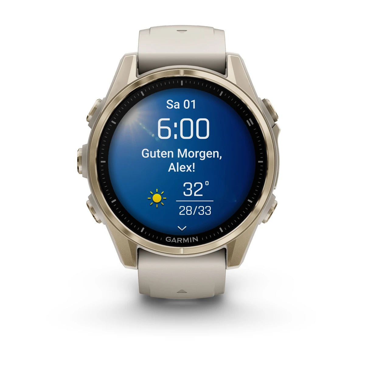 Garmin fēnix® 8 – 43 mm, AMOLED Sapphire, Nebelgrau/Softgold - machsport – Bild 