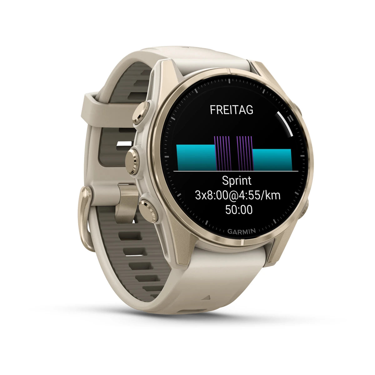 Garmin fēnix® 8 – 43 mm, AMOLED Sapphire, Nebelgrau/Softgold - machsport – Bild 