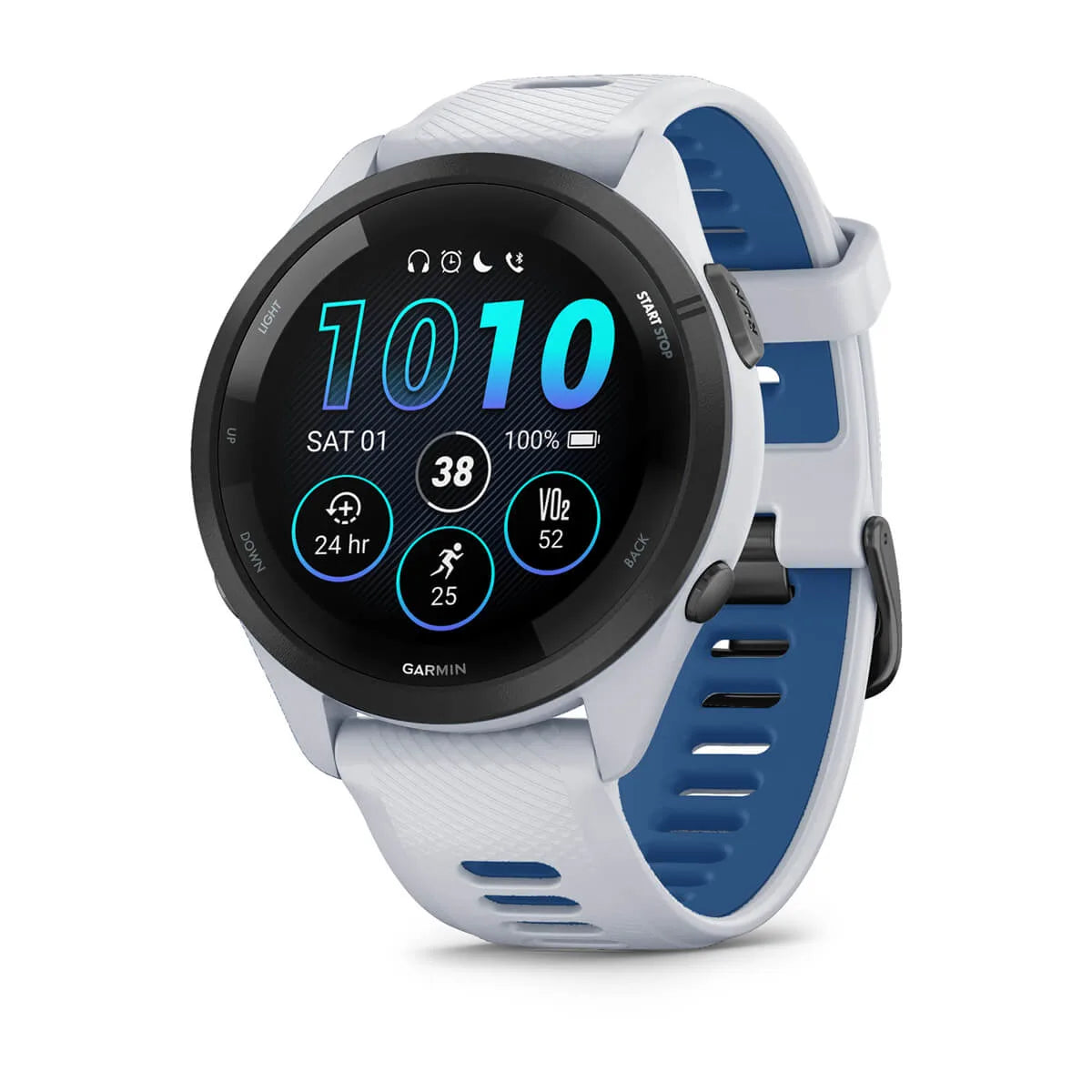 Garmin Forerunner 265 Weiss/Schwarz mit Schnellwechsel-Silikon-Armband - machsport – Bild 