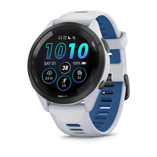 Garmin Forerunner 265 Weiss/Schwarz mit Schnellwechsel-Silikon-Armband – weiß / ONE SIZE