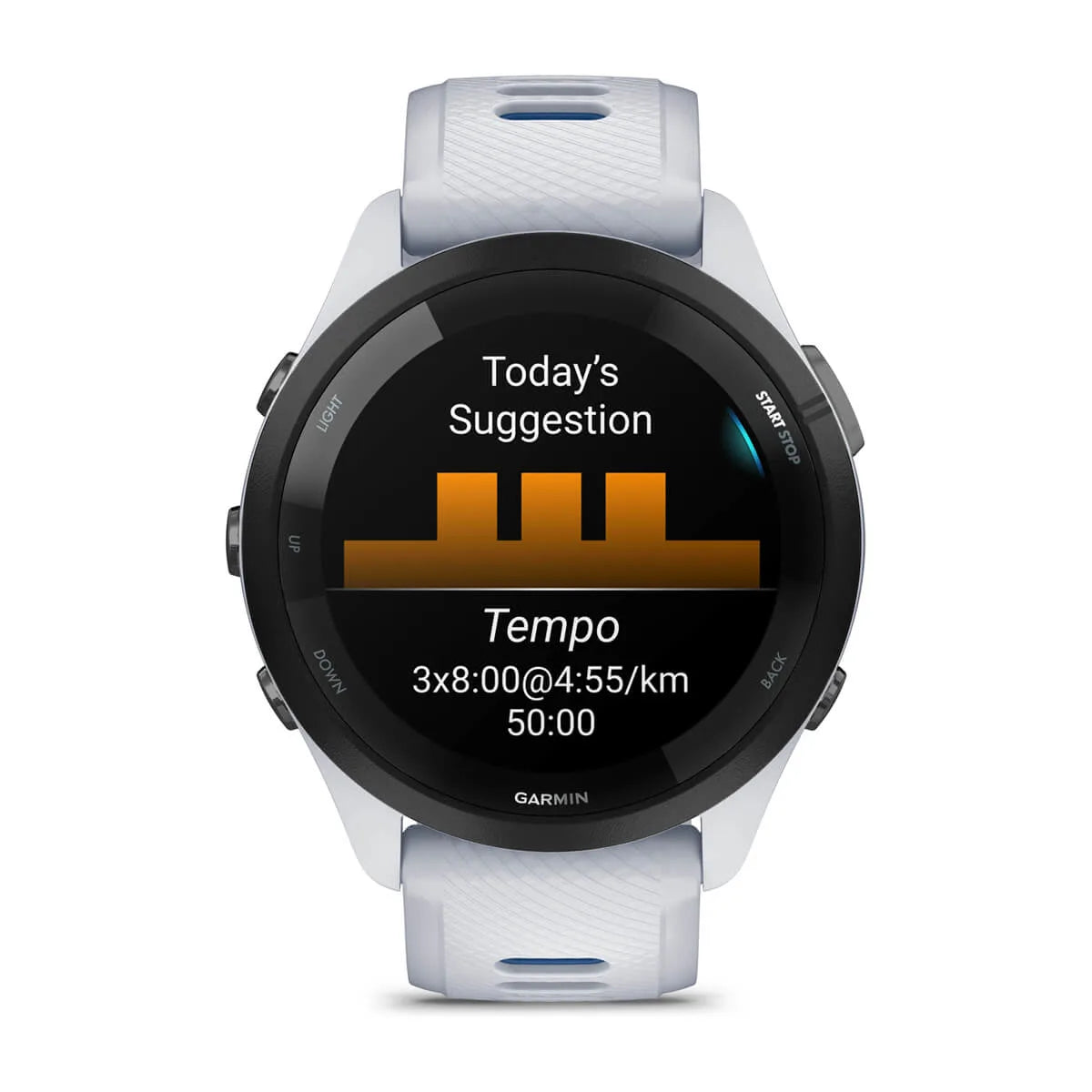 Garmin Forerunner 265 Weiss/Schwarz mit Schnellwechsel-Silikon-Armband - machsport – Bild 